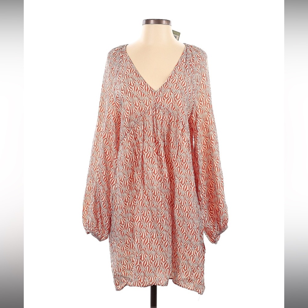 H&M Orange/cream Print Dress